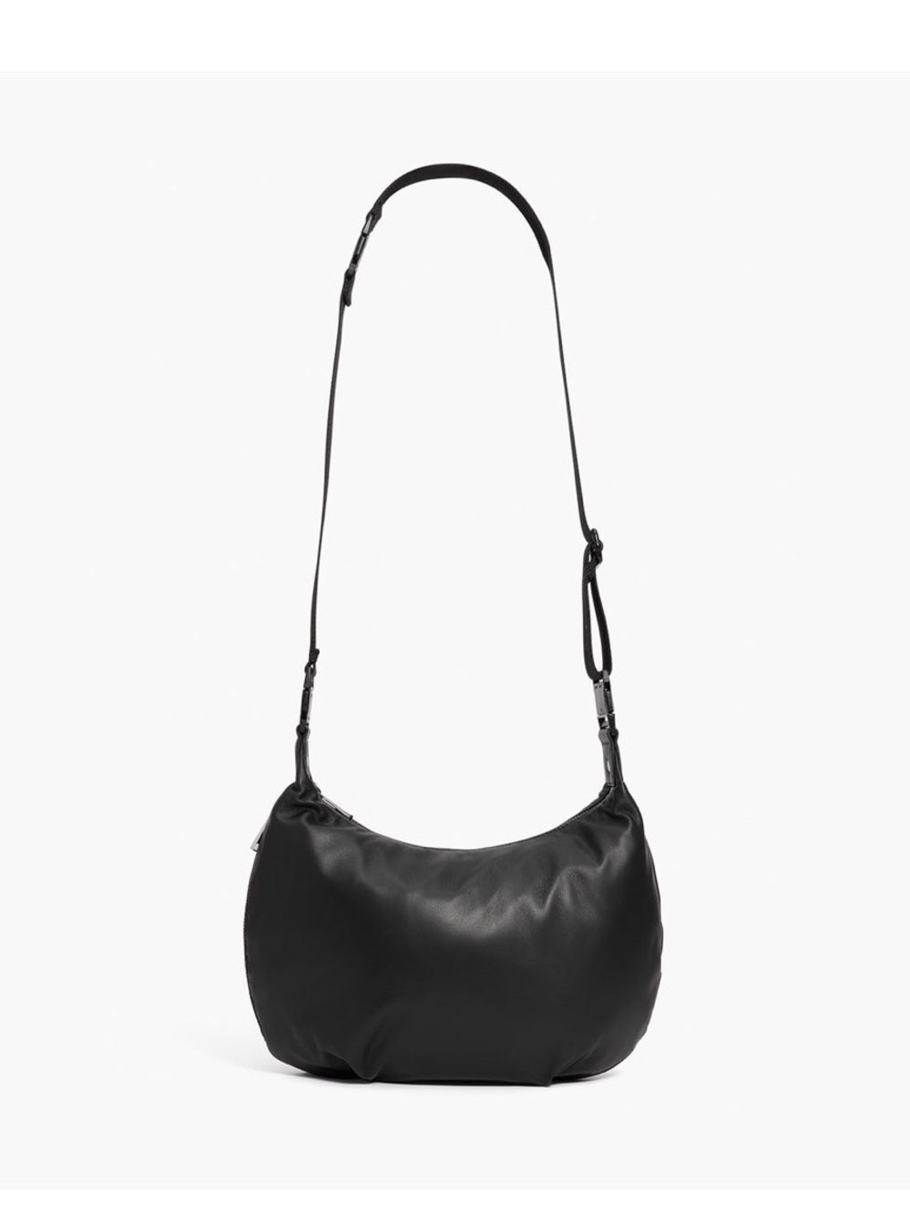 Lo & Sons Aoyama 2 Leather Crescent Crossbody Bag - black / gold